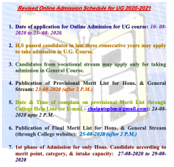 Chaipat SPB Mahavidyalaya Merit List 2020 out