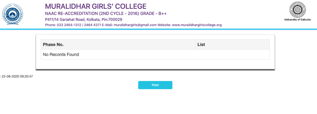 muralidhar girls college merit list downloading screenshot