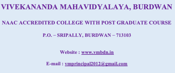 Vivekananda Mahavidyalaya Merit List 2023 Address for contact us