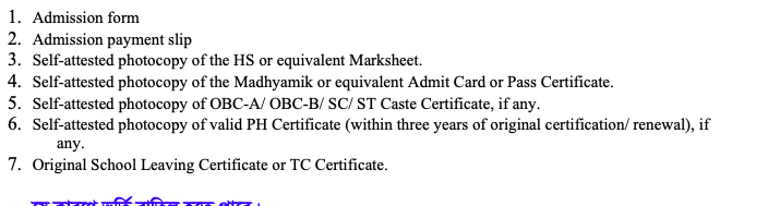 Dumkal College Merit List 2023 Most Important Documents for Admission