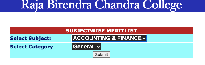 Raja Birendra Chandra College Merit List 2024 Check here today