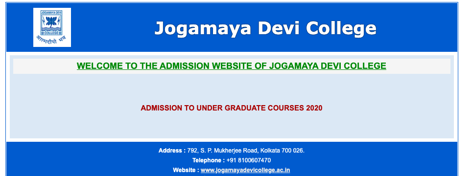 Jogamaya Devi College merit list 2023 download links