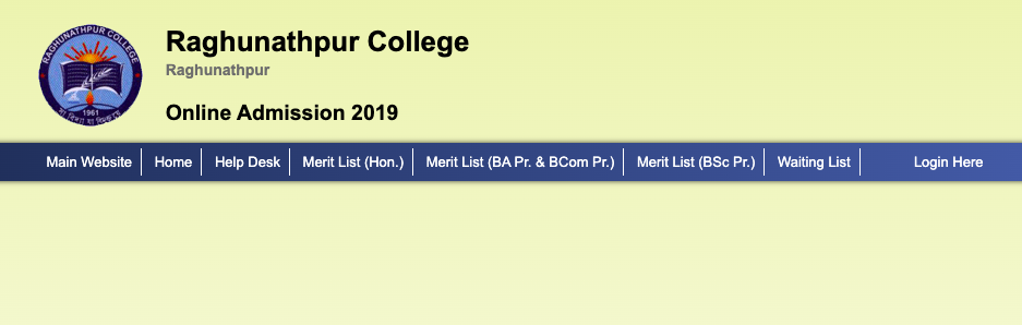 Raghunathpur college merit list downloading screen & links 2023