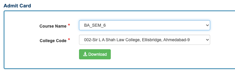 Gujarat University Hall Ticket 2020 1 2 3 4 5 6 th Semester Admit Card Download now!!!