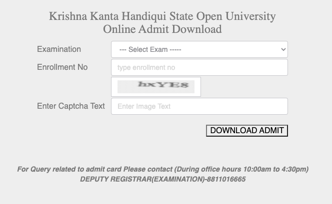KKHSOU Admit Card 2022 Download Hall Ticket Call Letter & Exam Date at digitalkkhsou.in/admit/