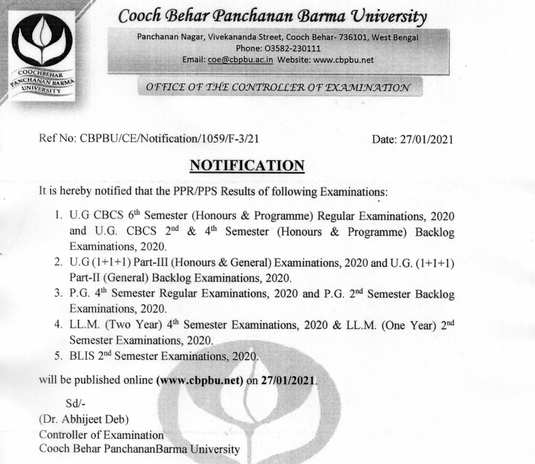 cbpbu semester result 2020-2021 for ppr pps has been published now