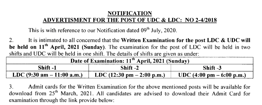 ccras ldc udc exam date 2023 notice released as 11 april 2023