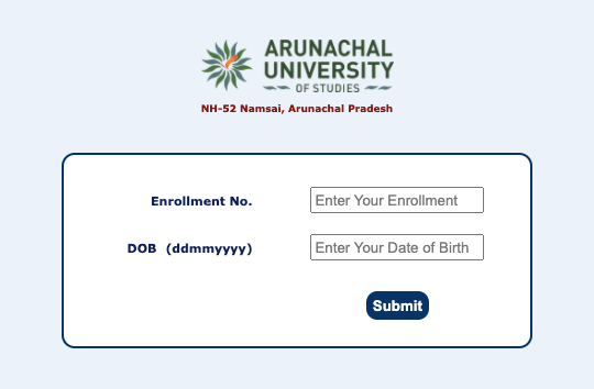 Arunachal University of Studies Result 2023 1st 2nd 3rd 4th 5th 6th Sem Results