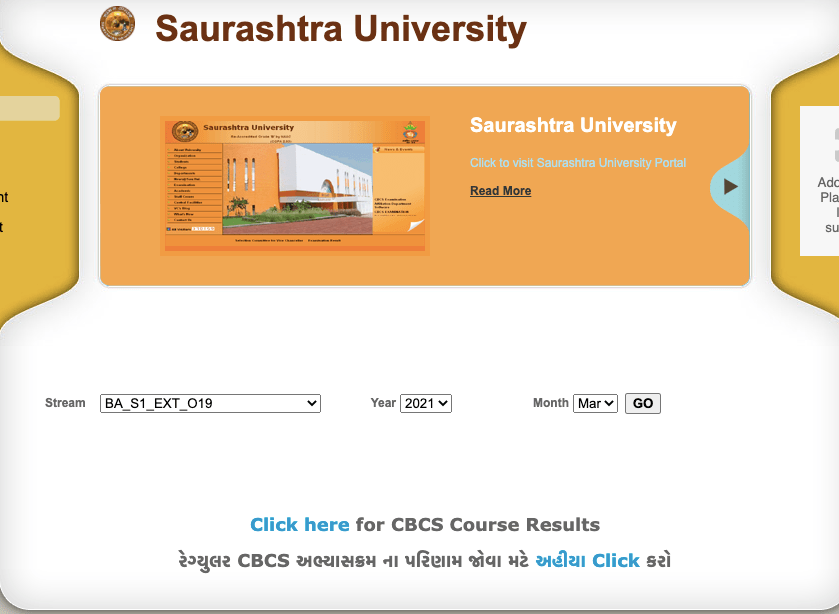 Saurashtra University Results 2024 Semester saurashtrauniv.ac.in