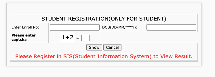 registration option form @ DAVV.mponline.gov.in