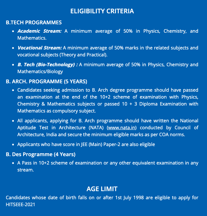 hindustan university entrance exam 2023 eligibility criteria & age limit for admission