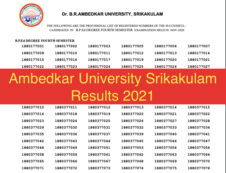Ambedkar University Srikakulam Results 2023