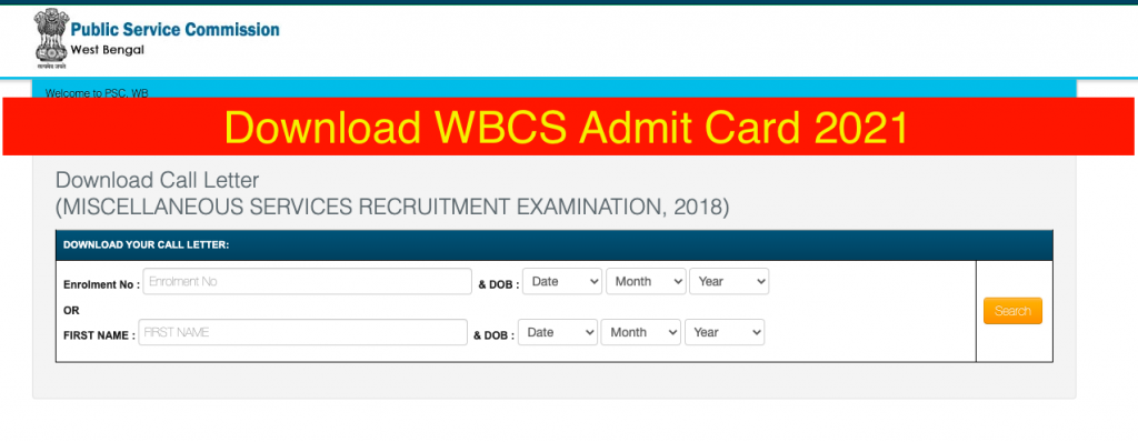 WBCS Admit Card 2022 download now!!