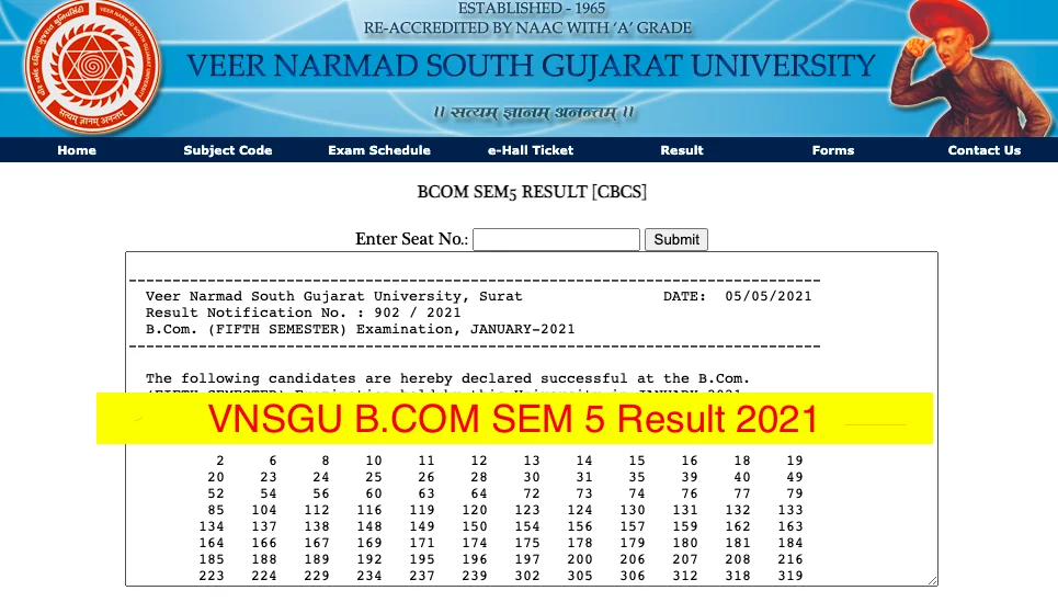 VNSGU Result 2025