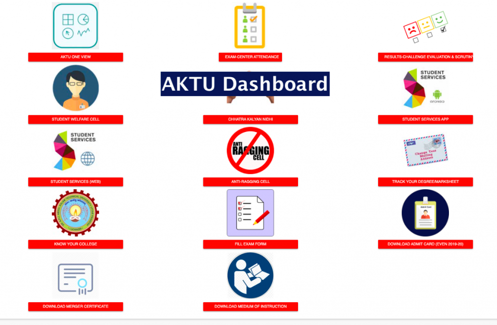 aktu dashboard 2022 find @ erp.aktu.ac.in check online result & login links