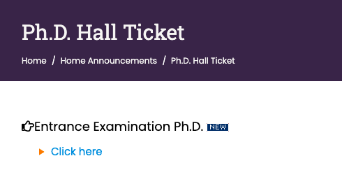 BAOU Exam Hall Ticket 2023 