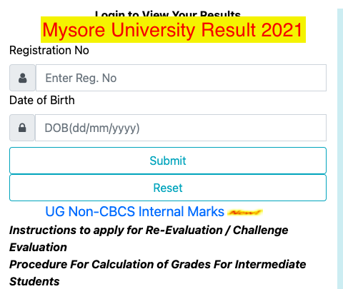 Mysore University Result 2023