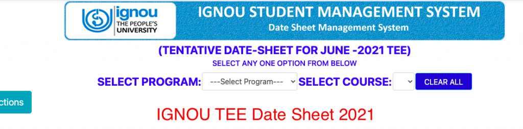 IGNOU TEE Date Sheet 2023