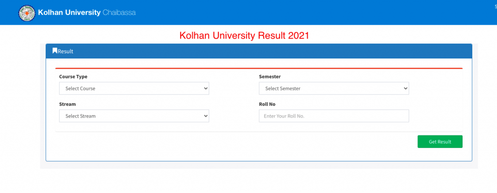 Kolhan University Exam Result 2023,