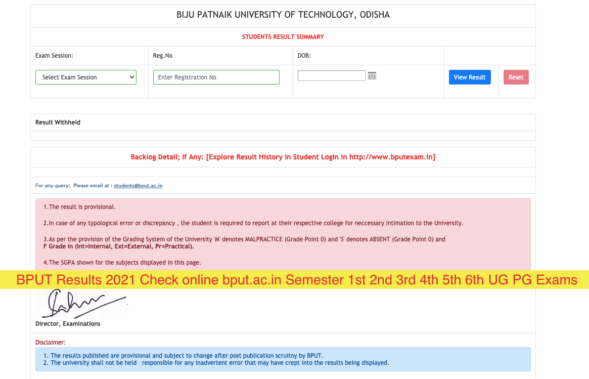 Bput Result 2024 Out Semester Btech Mba 1st 2nd 3rd 4th 5th 6th 