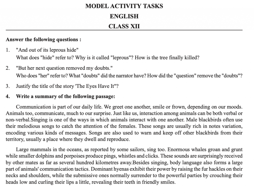 Model Activity Task Class 12 download now
