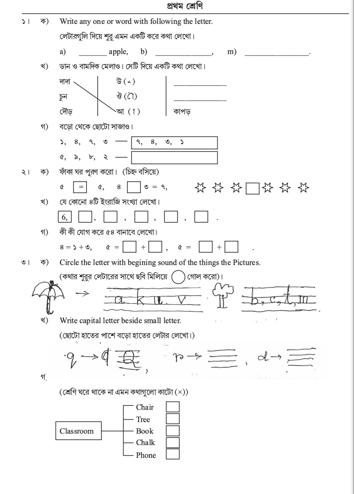 class 1 model activity task answers for part 1