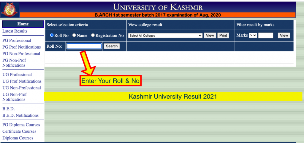 Kashmir University Result 2022 (OUT) UG PG BA B.SC B.COM Semester Results, Kashmir University Examination Result 2022,