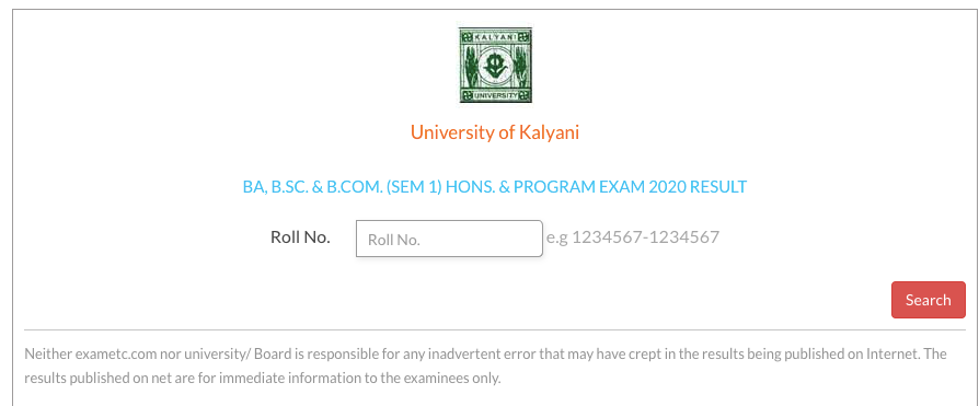 Kalyani University Result 2023