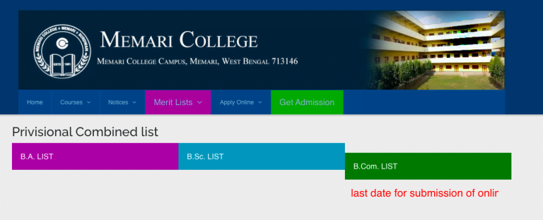 memari-college-merit-list-2023-admission-list-ba-bsc-bcom-out