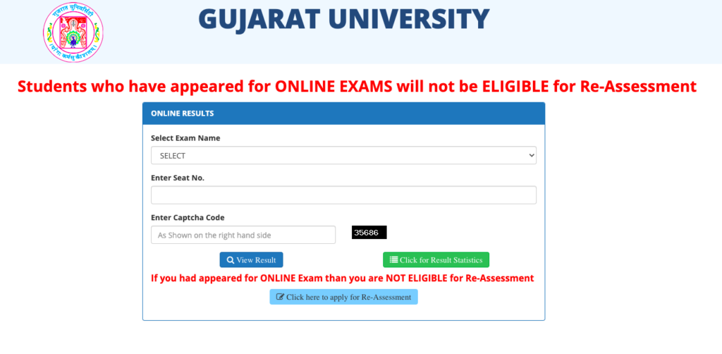 gujarat university result link - check gujaratuniversity.org.in result date