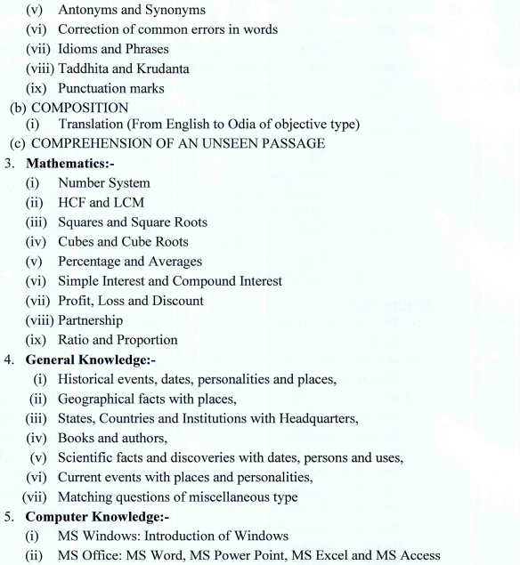 osssc peo syllabus 2023 in english part 2