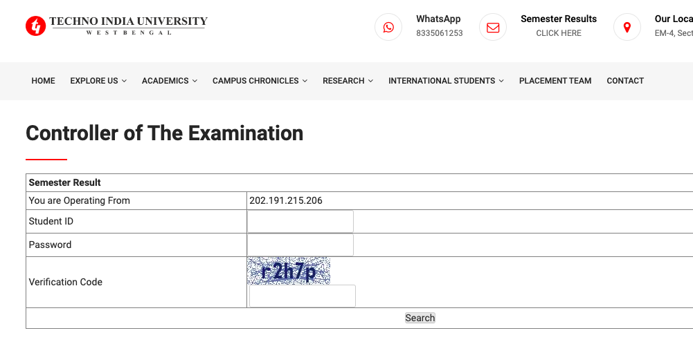 tiu exam result check online 2023 semester