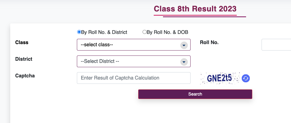 check online Rajshaladarpan.nic.in Class 8 exam Result 2023