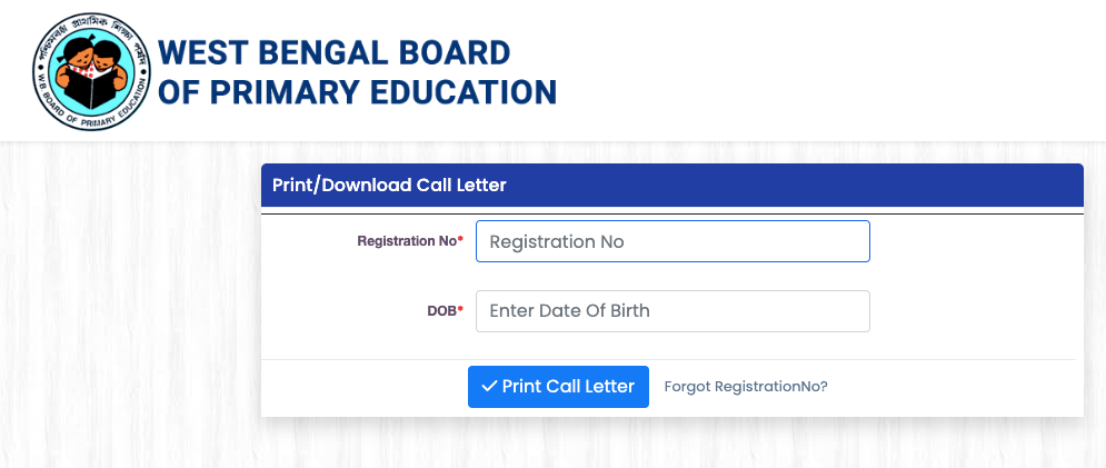 wbbpe.org call letter primary teacher aptitude test