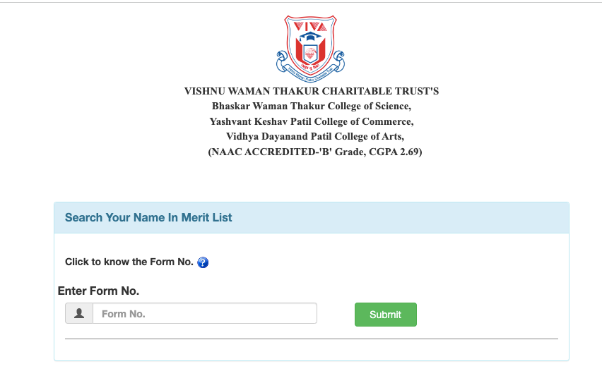 viva college 1st merit list download 2023 link to check cut off