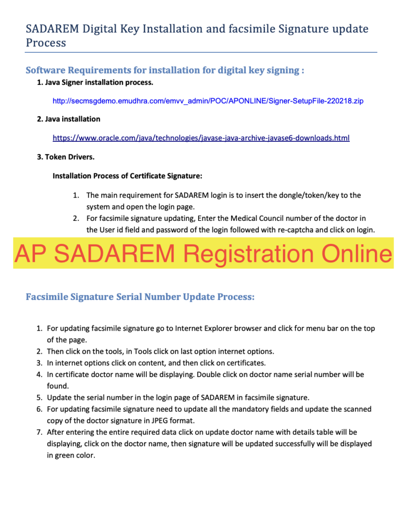 AP SADAREM Registration Online