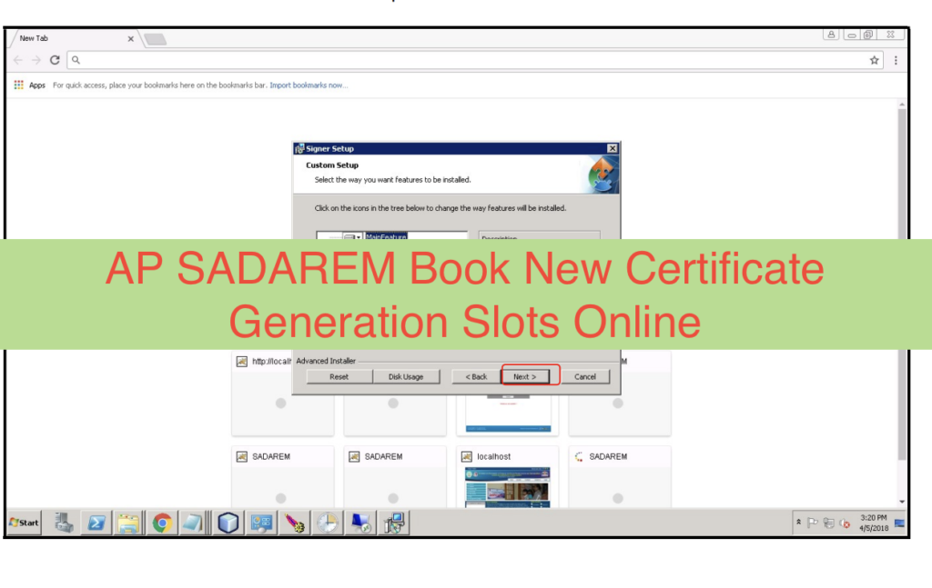 AP SADAREM Book New Certificate Generation Slots Online