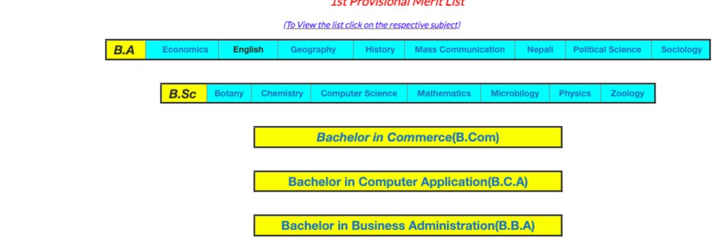 st joseph college darjeeling merit list download links 2023