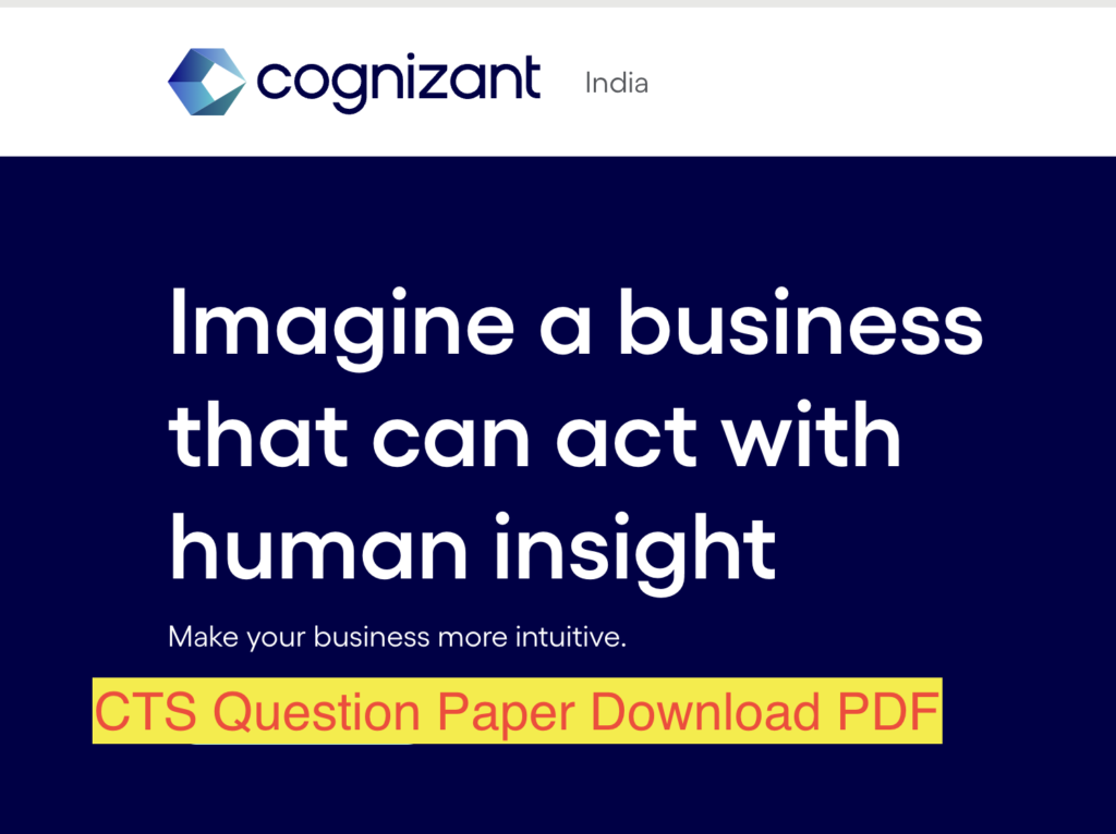 Cognizant Placement Papers Download PDF
