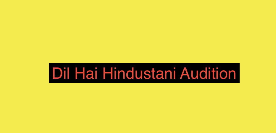 Dil Hai Hindustani Audition