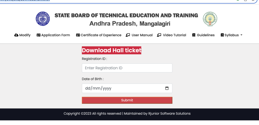 AP SBTET Hall Ticket 2023