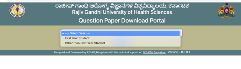 RGUHS Question Papers Download PDF