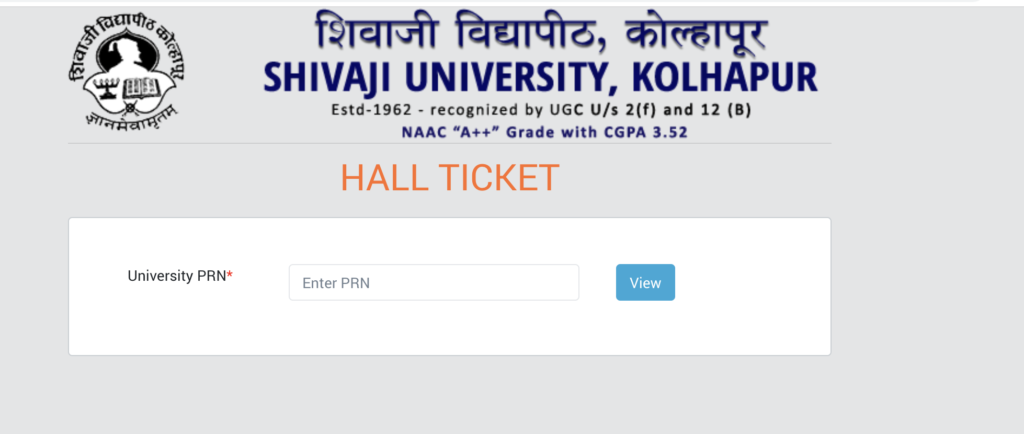 Shivaji University Hall Ticket