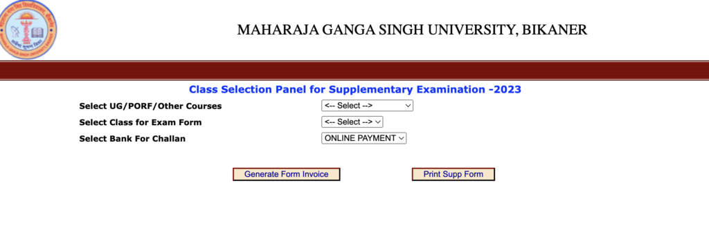 MGSU Exam Form 2024