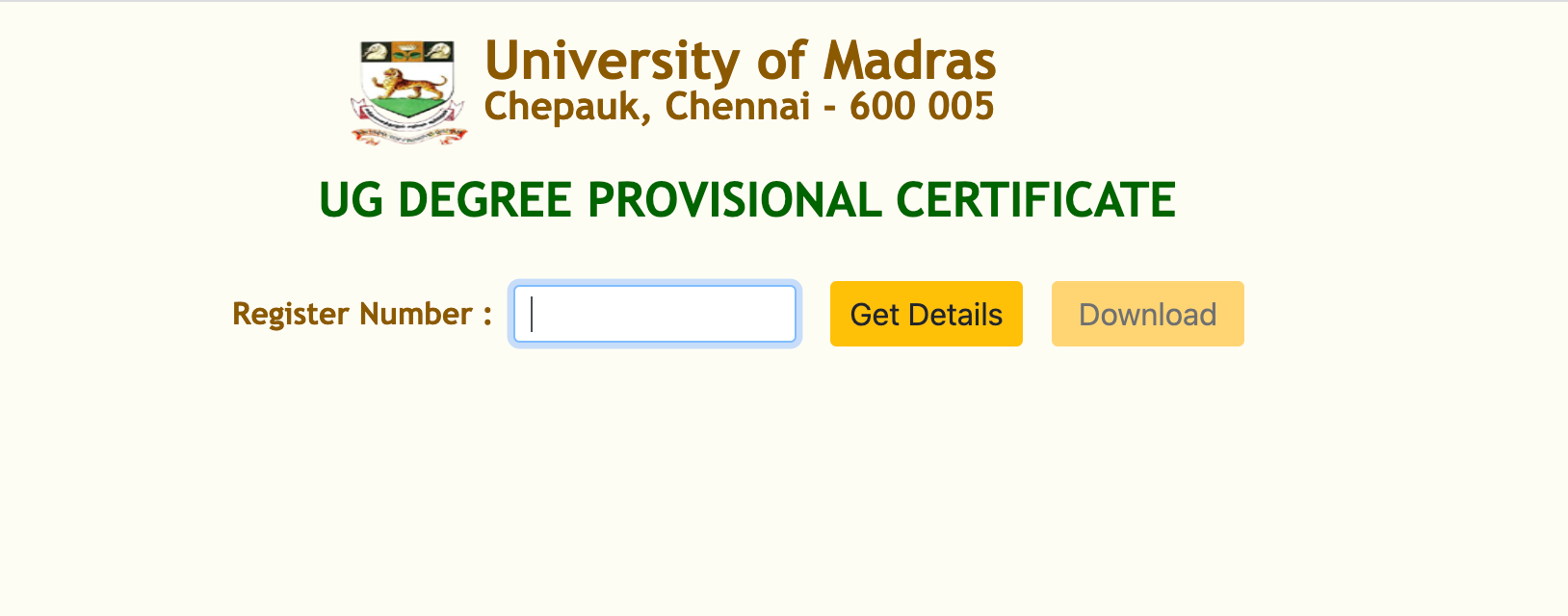 Madras University Provisional Certificate 2024 Download Online UG/PG