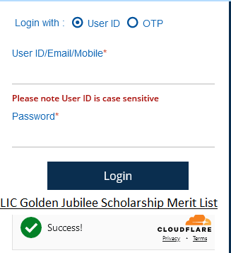 LIC Golden Jubilee Scholarship Merit List
