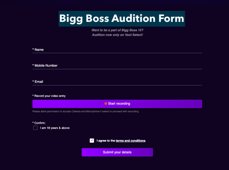 Bigg Boss Season 18 Audition 2025 Entry Form for Common Man, Online ...