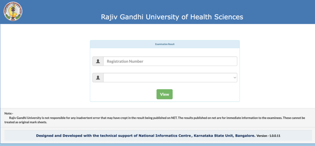 Gnanasangama Karnataka RGUHS Result