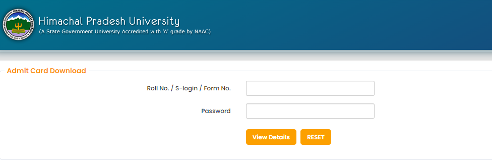 HPU Student Portal Admit Card Download Online