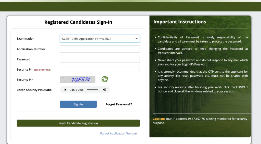 Delhi SCERT DPSE Admission Form Fill Up Online